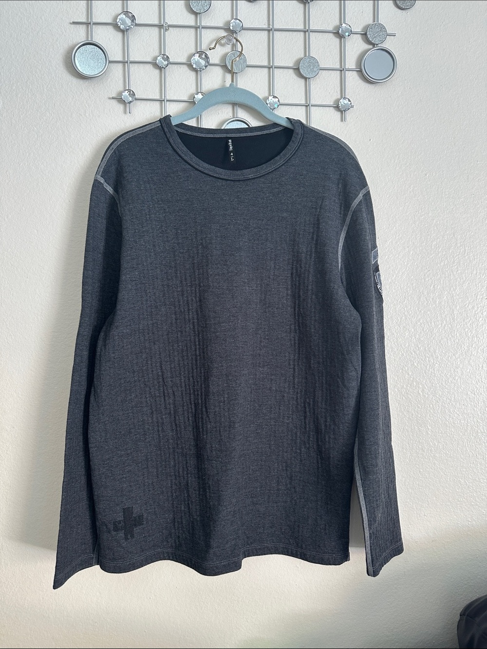Alp N Rock Men's Long-Sleeve Crewneck Shirt - Dark Charcoal